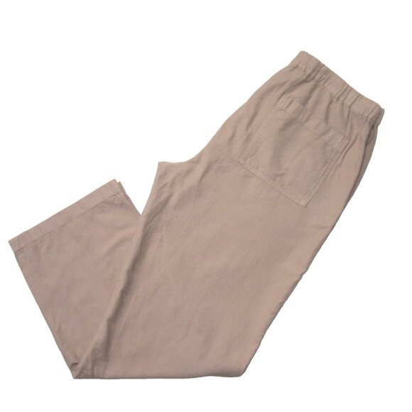 NWT Eileen Fisher Unisex Cropped Wide Leg in Twine Brushed Organic Cotton Pant M - Picture 9 of 10